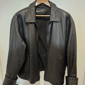 Men's Black Camel Leather Jacket